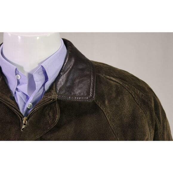 Burberrys Men's Vintage Brown Spanish Pig Leather Bomber Jacket Oversized XL - Picture 4 of 8